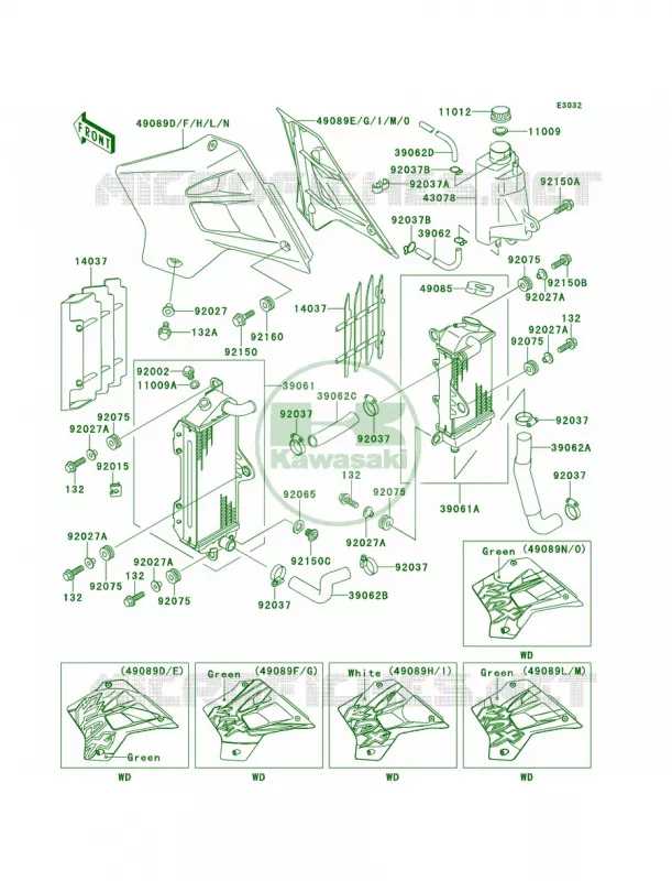 Radiator Kawasaki MOTOS 220 2001 KDX220R  KDX220-A8