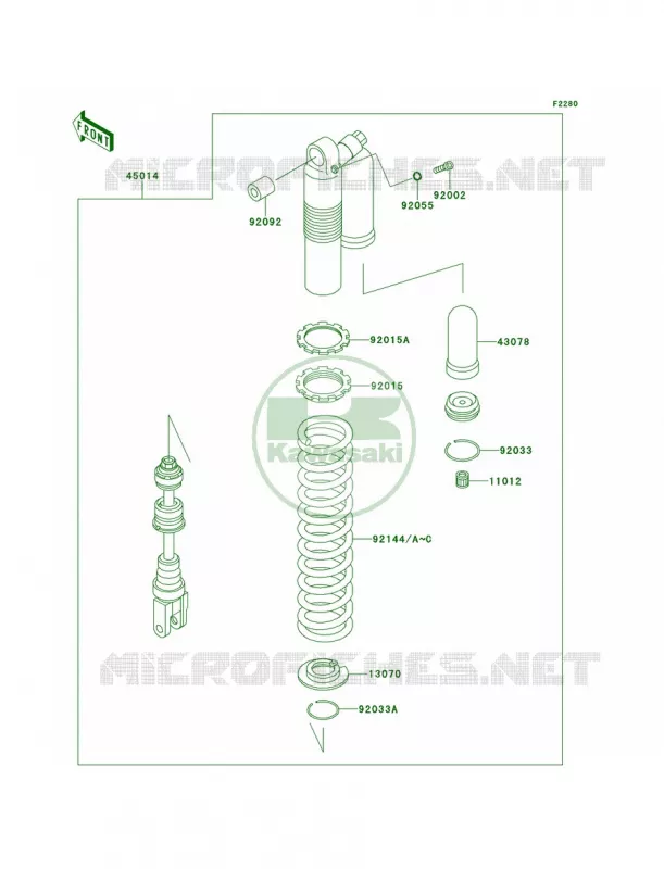 Shock Absorbers Kawasaki MOTOS 220 2001 KDX220R  KDX220-A8
