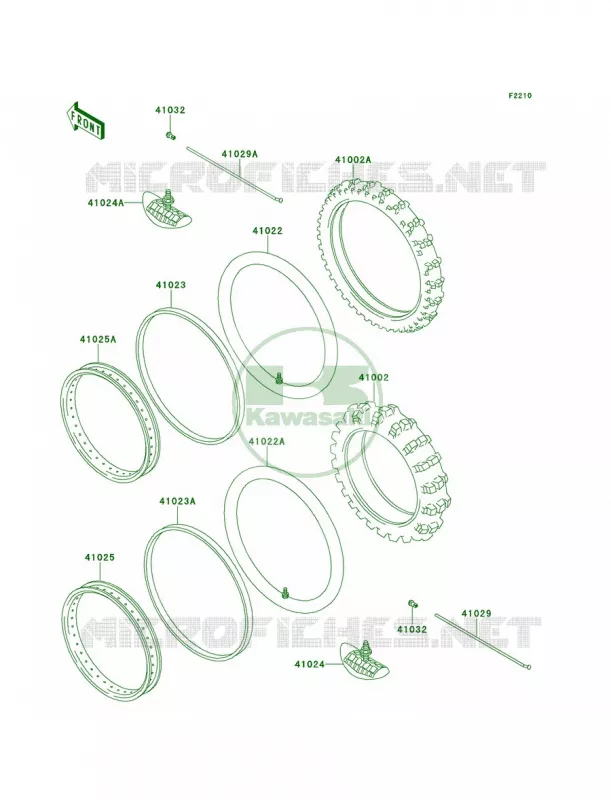 WheelsTires Kawasaki MOTOS 220 2001 KDX220R  KDX220-A8