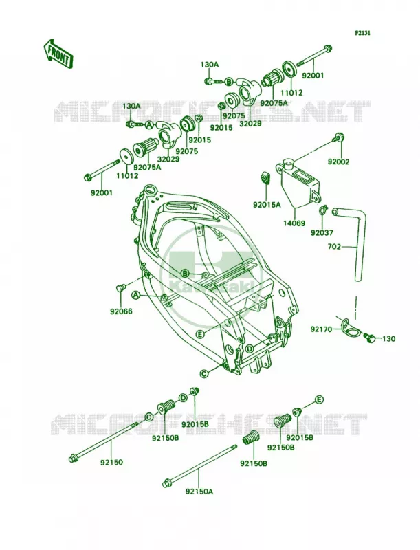 Frame Fittings Kawasaki MOTOS 750 1990 Ninja ZX-7  ZX750-H2
