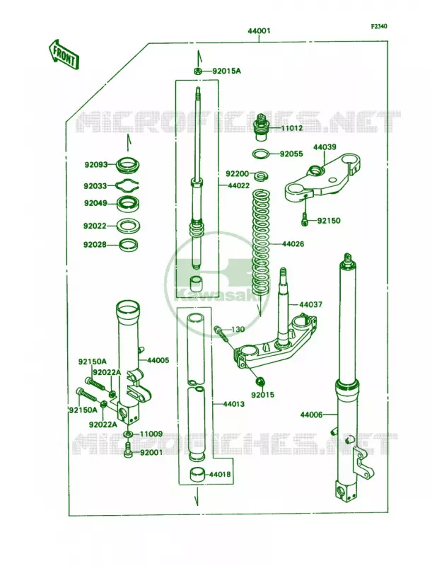 Front Fork Kawasaki MOTOS 750 1990 Ninja ZX-7  ZX750-H2