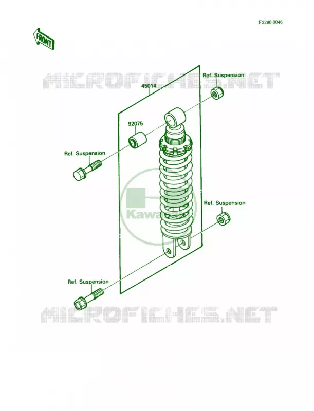 Shock Absorbers Kawasaki MOTOS 500 1989 EX500  EX500-A3