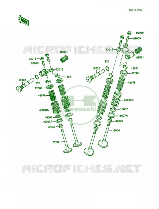Valves Kawasaki MOTOS 500 1989 EX500  EX500-A3