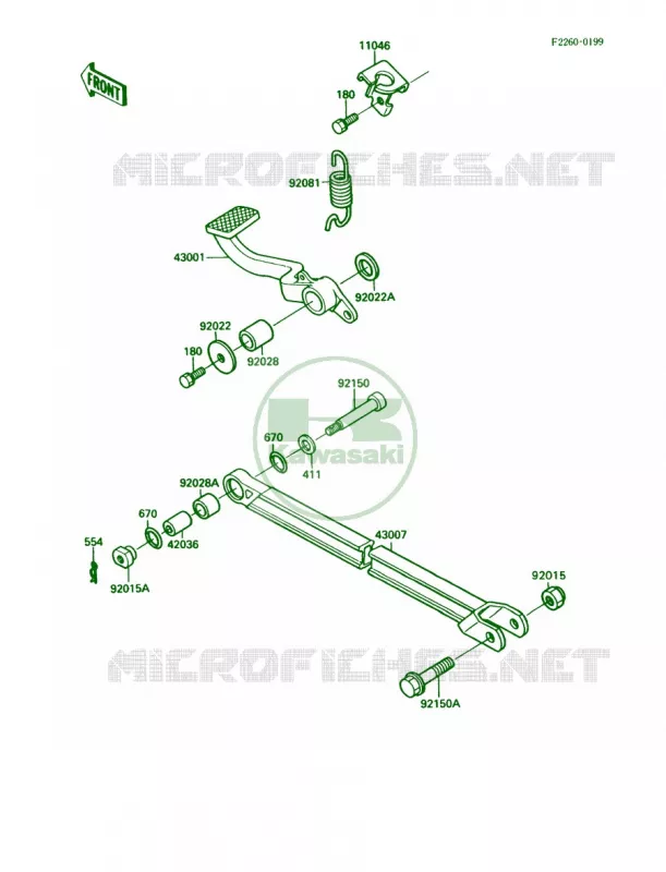 Brake PedalTorque Link Kawasaki MOTOS 1000 1989 Ninja ZX-10  ZX1000-B2