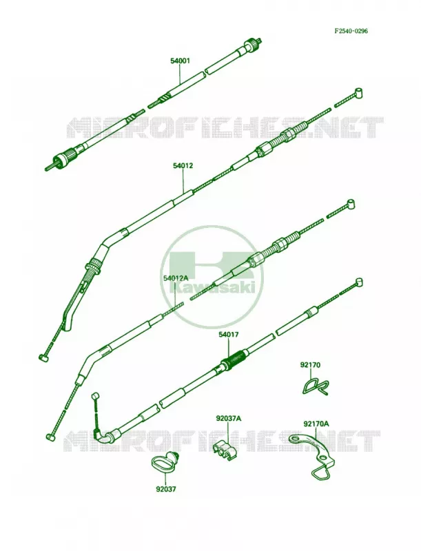 Cables Kawasaki MOTOS 1000 1989 Ninja ZX-10  ZX1000-B2