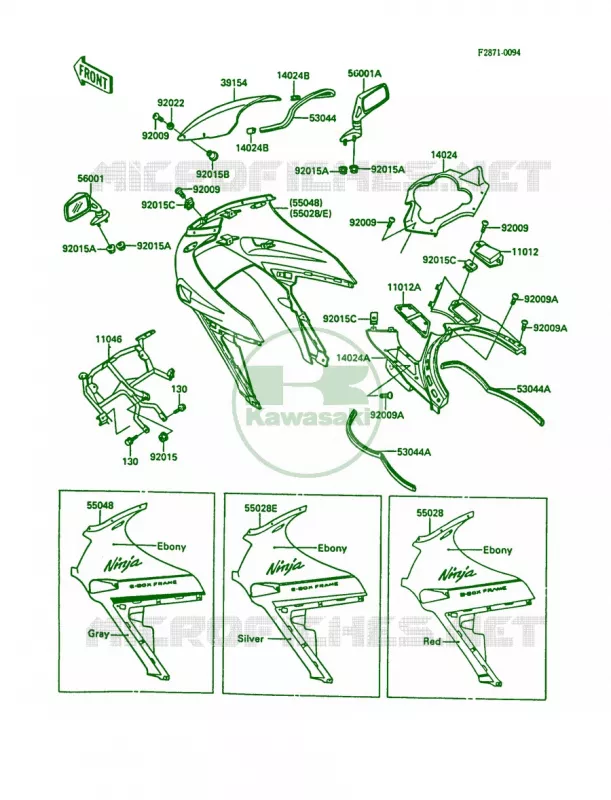 Cowling Kawasaki MOTOS 1000 1989 Ninja ZX-10  ZX1000-B2