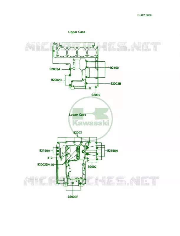 Crankcase Bolt Pattern Kawasaki MOTOS 1000 1989 Ninja ZX-10  ZX1000-B2