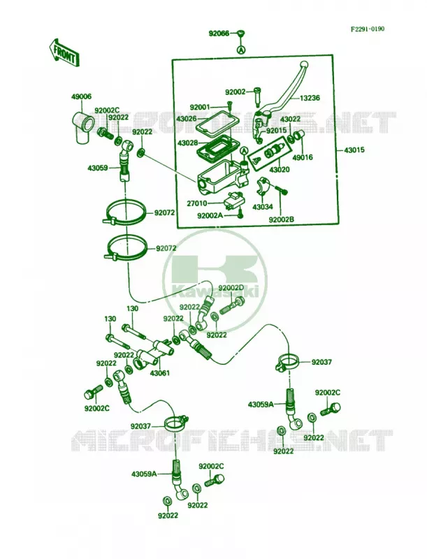 Front Master Cylinder Kawasaki MOTOS 1000 1989 Ninja ZX-10  ZX1000-B2