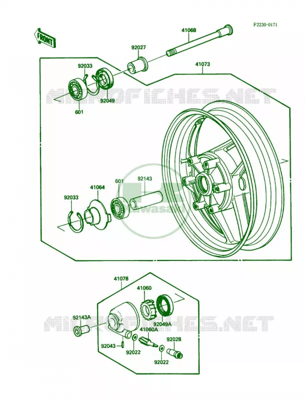 Front Wheel Kawasaki MOTOS 1000 1989 Ninja ZX-10  ZX1000-B2