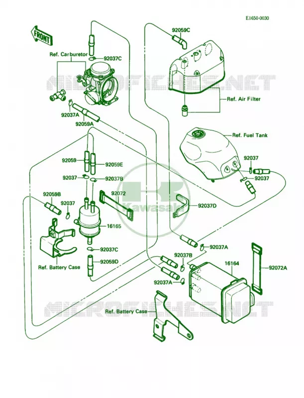 Fuel Evaporative System Kawasaki MOTOS 1000 1989 Ninja ZX-10  ZX1000-B2