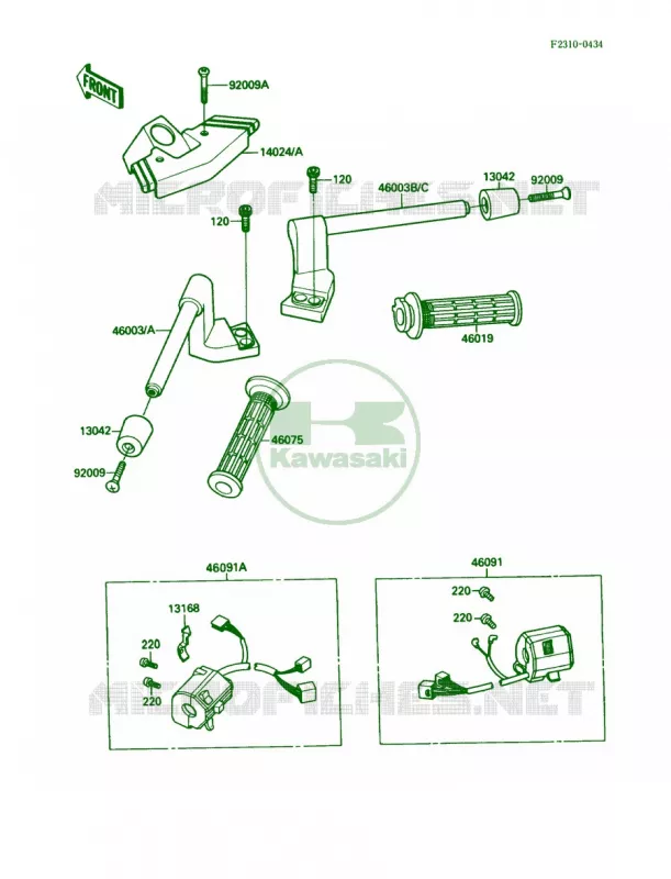 Handlebar Kawasaki MOTOS 1000 1989 Ninja ZX-10  ZX1000-B2