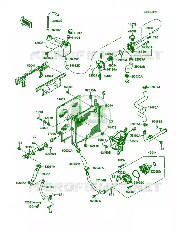Radiator Kawasaki MOTOS 1000 1989 Ninja ZX-10  ZX1000-B2