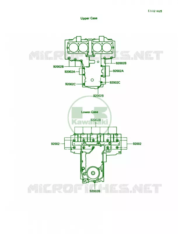 Crankcase Bolt Pattern Kawasaki MOTOS 600 1989 Ninja 600R  ZX600-C2