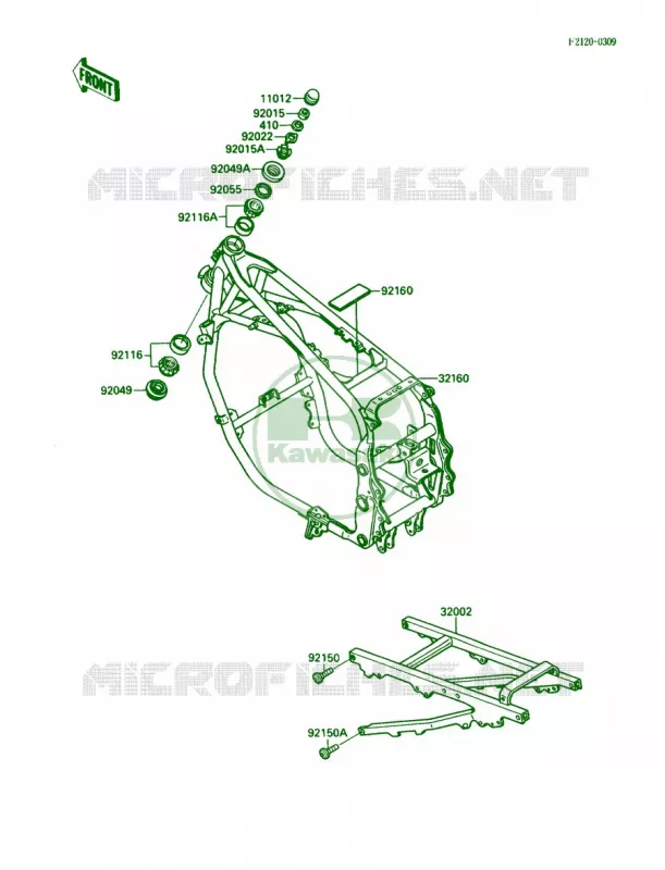 Frame Kawasaki MOTOS 600 1989 Ninja 600R  ZX600-C2