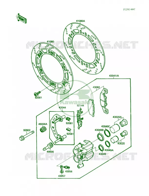 Front Brake?03201 Kawasaki MOTOS 600 1989 Ninja 600R  ZX600-C2