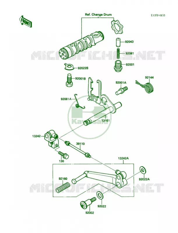 Gear Change Mechanism Kawasaki MOTOS 600 1989 Ninja 600R  ZX600-C2