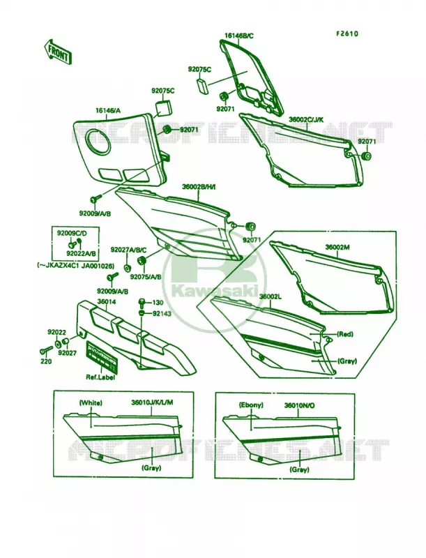 Side CoversChain Cover Kawasaki MOTOS 600 1989 Ninja 600R  ZX600-C2