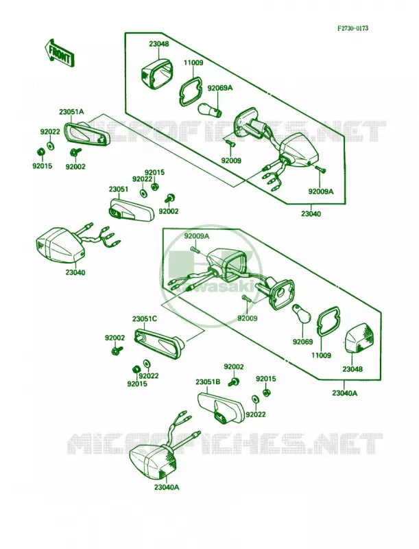 Turn Signals Kawasaki MOTOS 750 1989 Ninja 750R  ZX750-F3