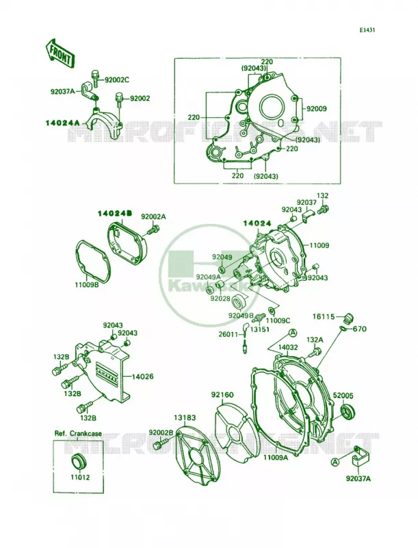 Engine Covers Kawasaki MOTOS 750 1989 Ninja ZX-7  ZX750-H1