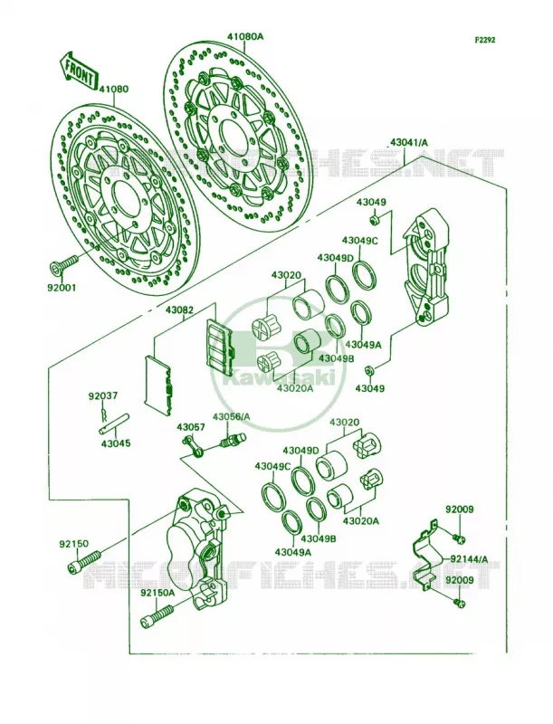 Front Brake Kawasaki MOTOS 750 1989 Ninja ZX-7  ZX750-H1