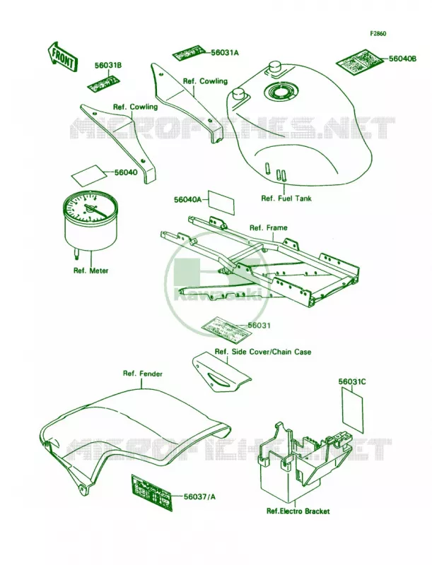Labels Kawasaki MOTOS 750 1989 Ninja ZX-7  ZX750-H1