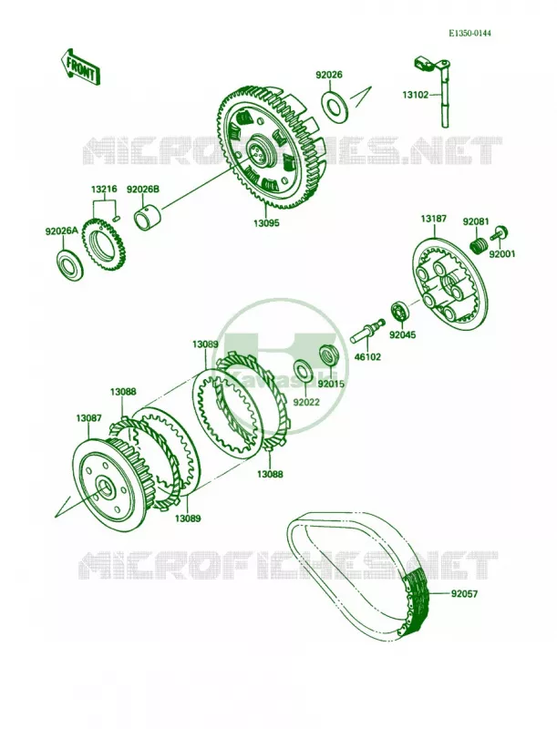 Clutch Kawasaki MOTOS 500 1988 EX500  EX500-A2