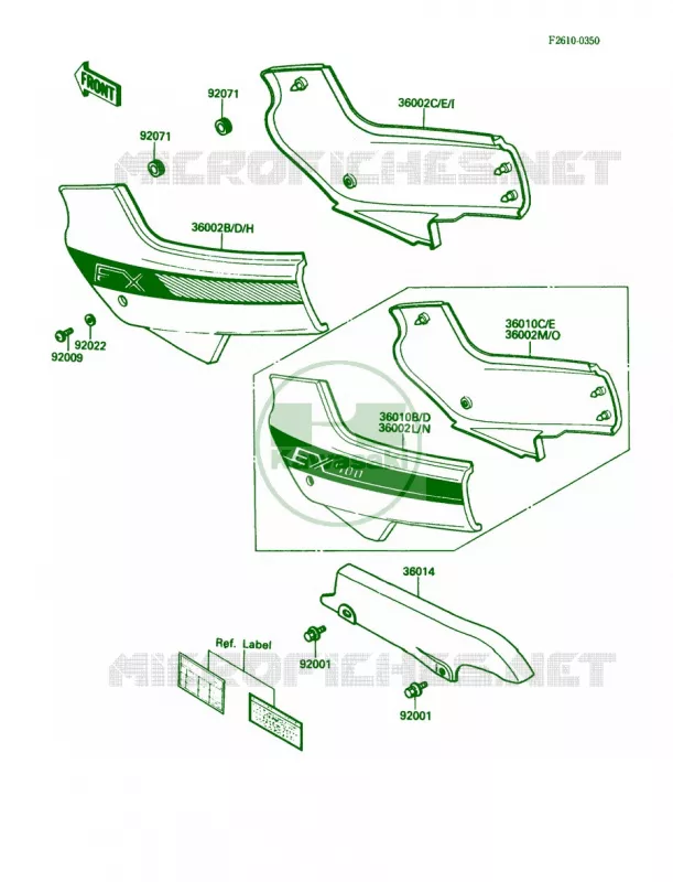 Side CoversChain Cover Kawasaki MOTOS 500 1988 EX500  EX500-A2