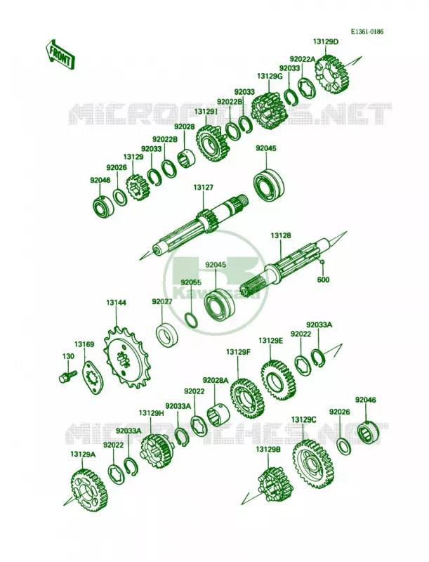 Transmission Kawasaki MOTOS 500 1988 EX500  EX500-A2