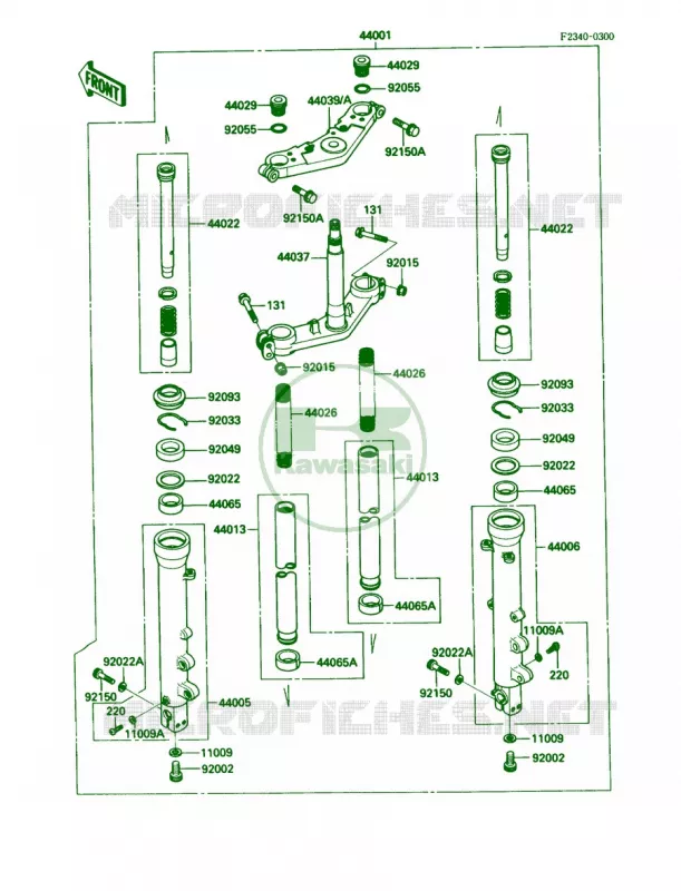 Front Fork Kawasaki MOTOS 1000 1988 Ninja ZX-10  ZX1000-B1