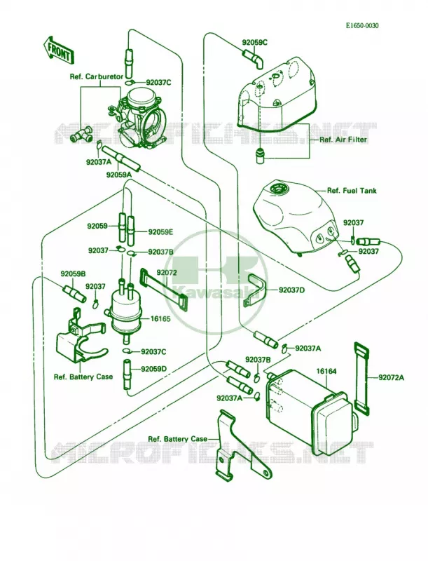 Fuel Evaporative System Kawasaki MOTOS 1000 1988 Ninja ZX-10  ZX1000-B1