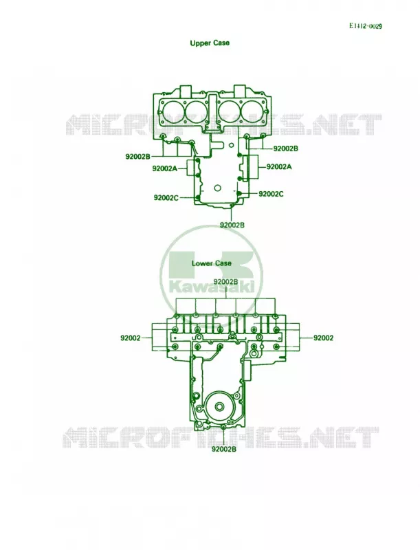 Crankcase Bolt Pattern Kawasaki MOTOS 600 1988 Ninja 600R  ZX600-C1