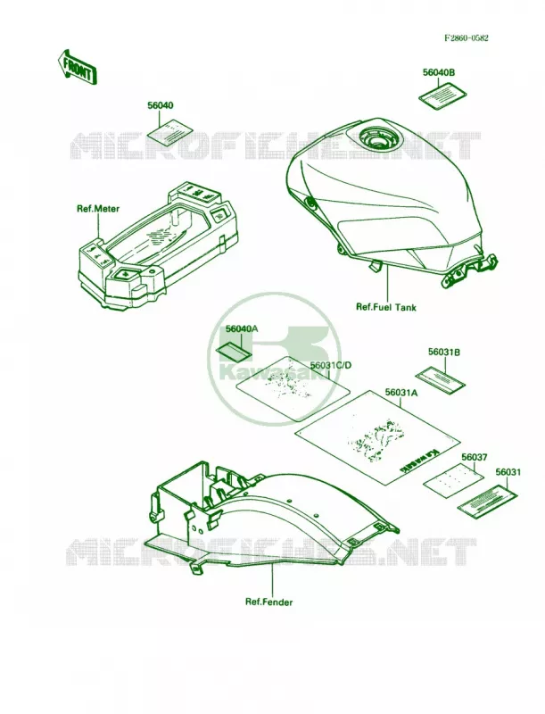 Labels Kawasaki MOTOS 750 1988 Ninja 750R  ZX750-F2
