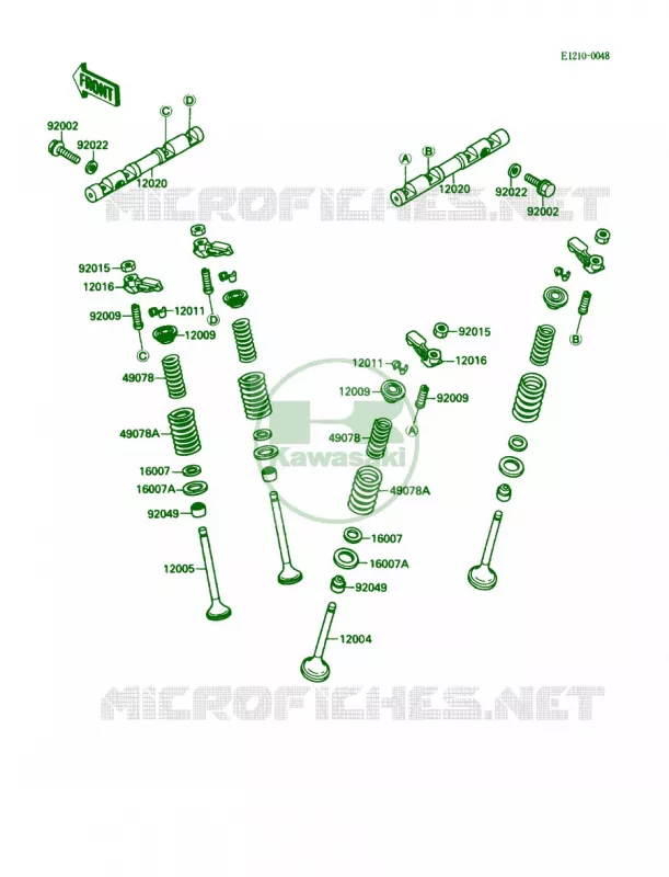 Valves Kawasaki MOTOS 750 1988 Ninja 750R  ZX750-F2