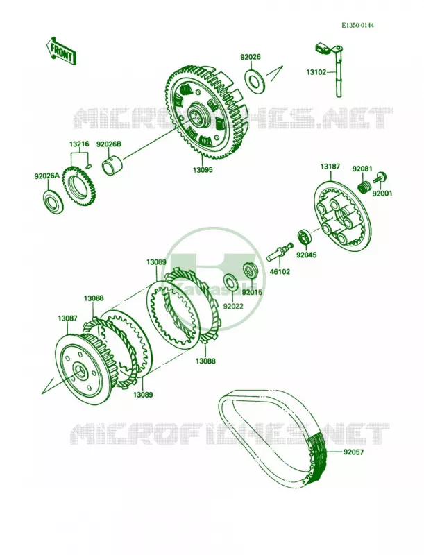 Clutch Kawasaki MOTOS 500 1987 EX500  EX500-A1