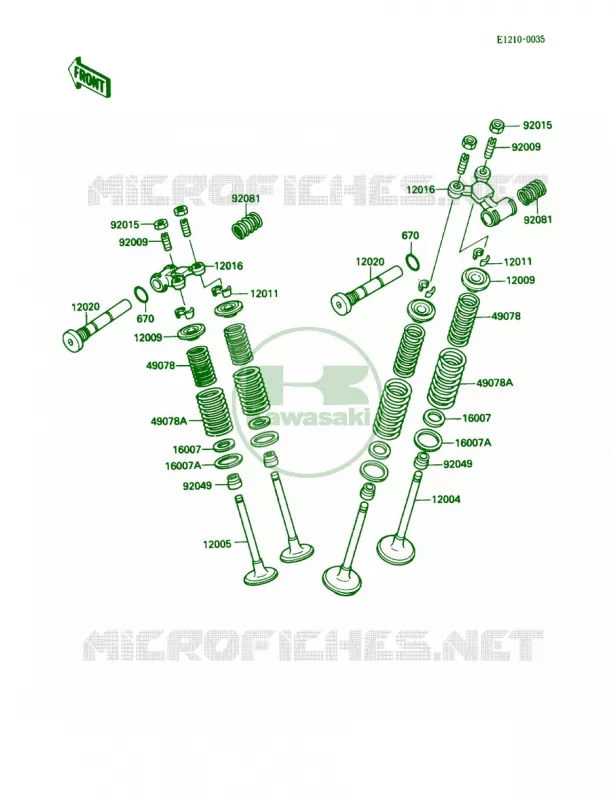Valves Kawasaki MOTOS 500 1987 EX500  EX500-A1