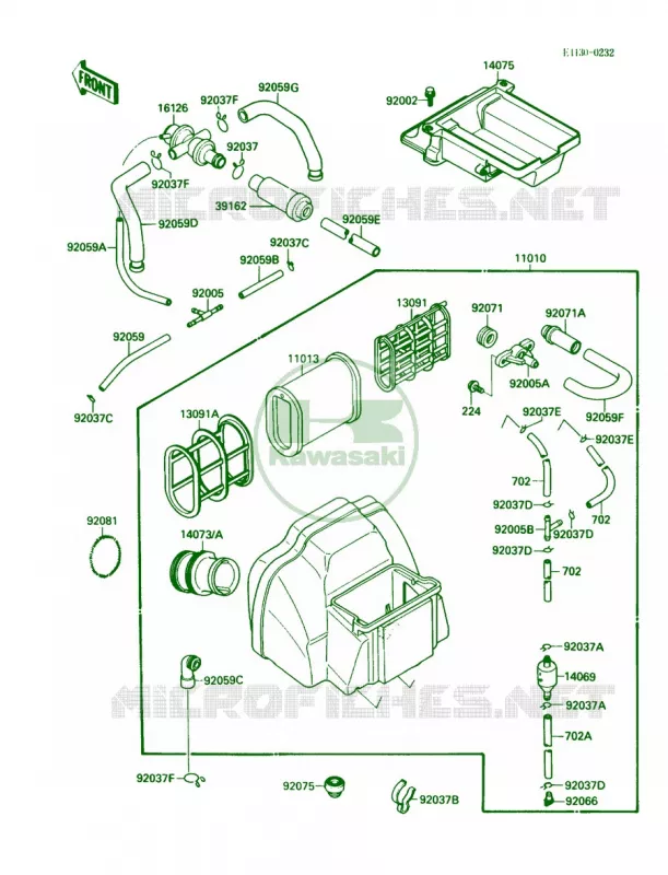 Air Cleaner Kawasaki MOTOS 750 1987 Ninja 750R  ZX750-F1