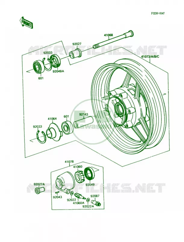 Front Wheel Kawasaki MOTOS 750 1987 Ninja 750R  ZX750-F1