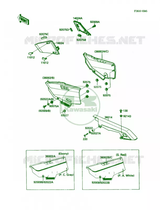 Side CoversChain Cover Kawasaki MOTOS 750 1987 Ninja 750R  ZX750-F1