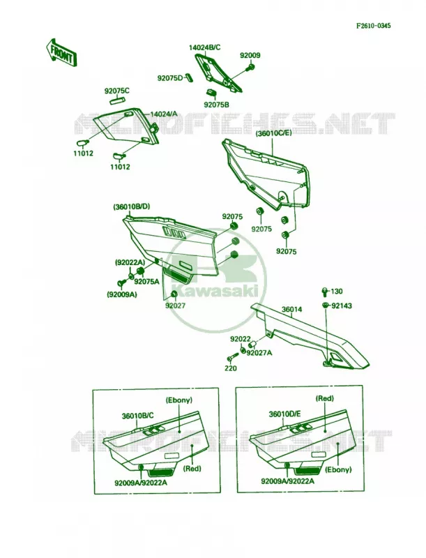 Side CoversChain Cover Kawasaki MOTOS 750 1987 Ninja 750R  ZX750-F1