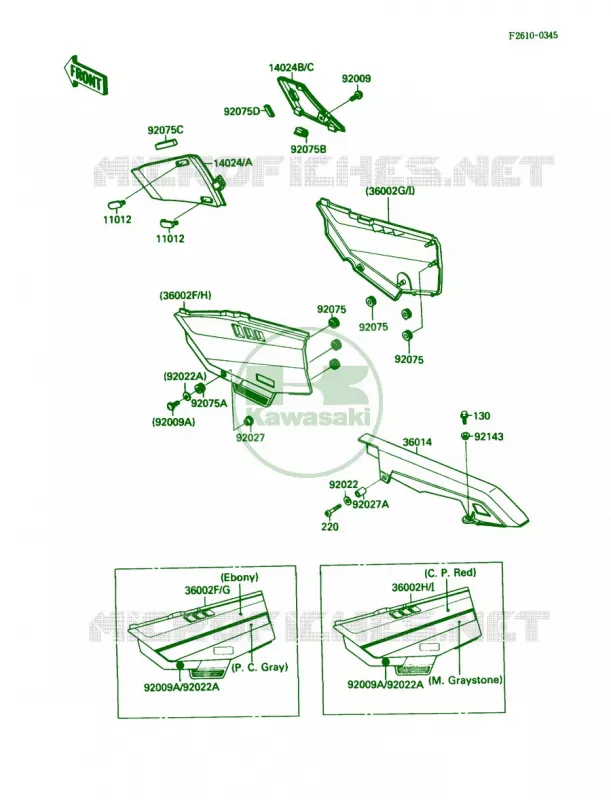 Side CoversChain Cover Kawasaki MOTOS 750 1987 Ninja 750R  ZX750-F1