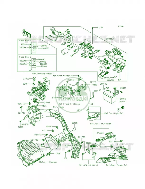 Chassis Electrical Equipment Kawasaki MOTOS 1000 2015 Ninja 1000 ABS  ZX1000MFF
