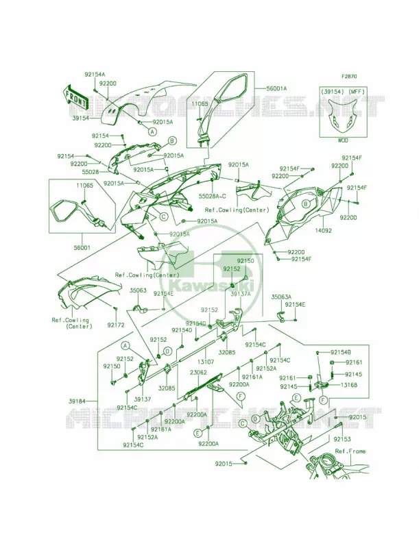 CowlingUpper Kawasaki MOTOS 1000 2015 Ninja 1000 ABS  ZX1000MFF