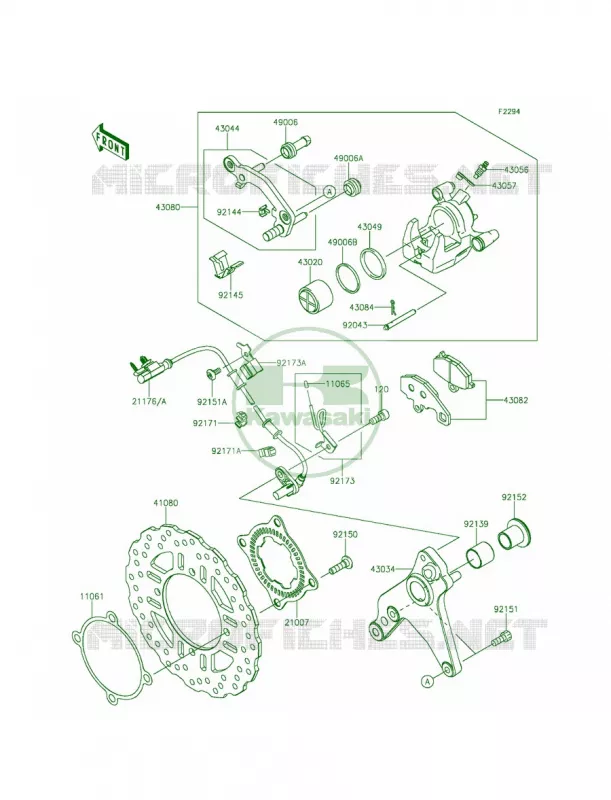 Rear Brake Kawasaki MOTOS 1000 2015 Ninja 1000 ABS  ZX1000MFF