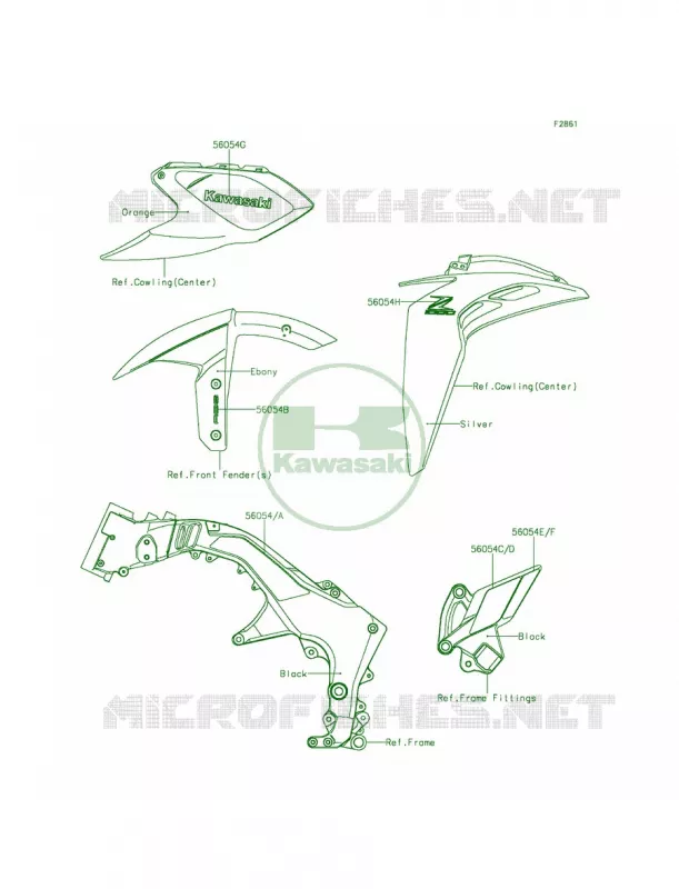 DecalsOrangeGEF Kawasaki MOTOS 1000 2015 Z1000 ABS  ZR1000GFF