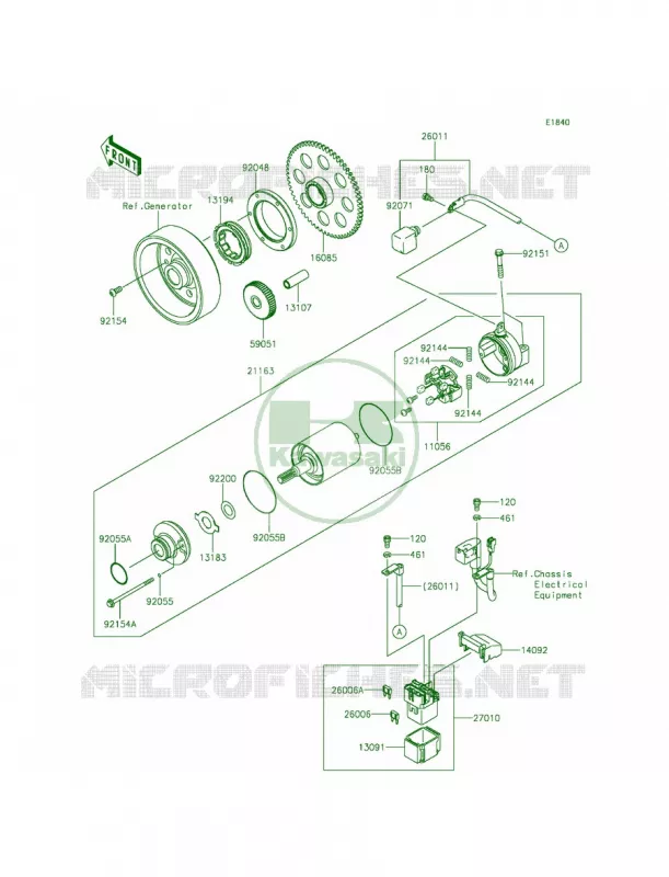 Starter Motor Kawasaki MOTOS 1000 2015 Z1000 ABS  ZR1000GFF