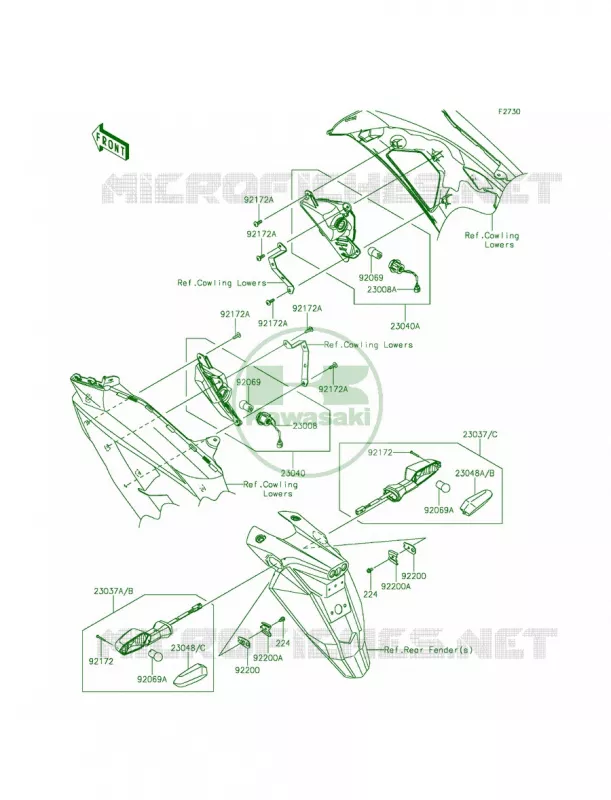 Turn Signals Kawasaki MOTOS 650 2015 Ninja 650 ABS  EX650FFF