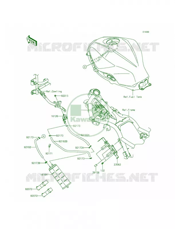 Fuel Evaporative SystemCA Kawasaki MOTOS 300 2015 Ninja 300 SE  EX300AFFA