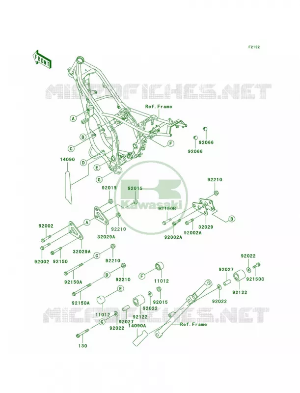 Engine Mount Kawasaki MOTOS 200 2000 KDX200  KDX200-H6