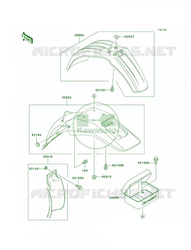 Fenders Kawasaki MOTOS 200 2000 KDX200  KDX200-H6