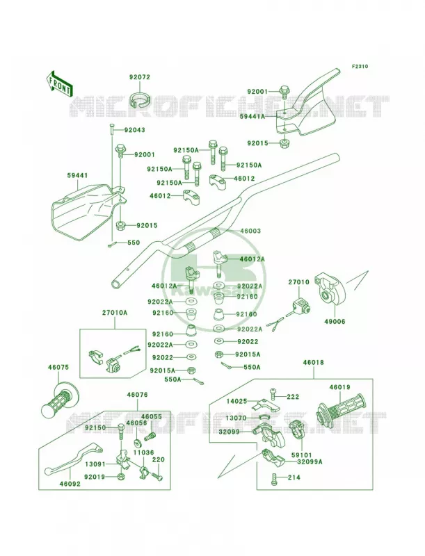 Handlebar Kawasaki MOTOS 200 2000 KDX200  KDX200-H6
